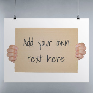 Poster Modèle des signes de protestation en carton