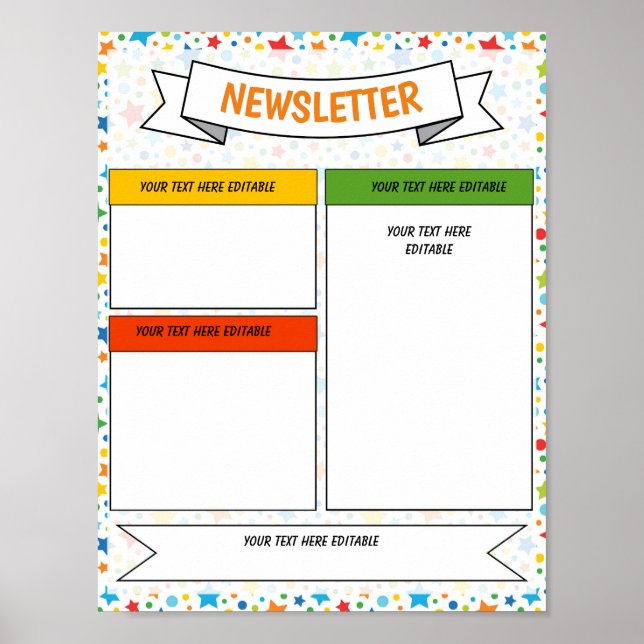 Poster Modèle du bulletin de nouvelles de retour à l'écol (Devant)