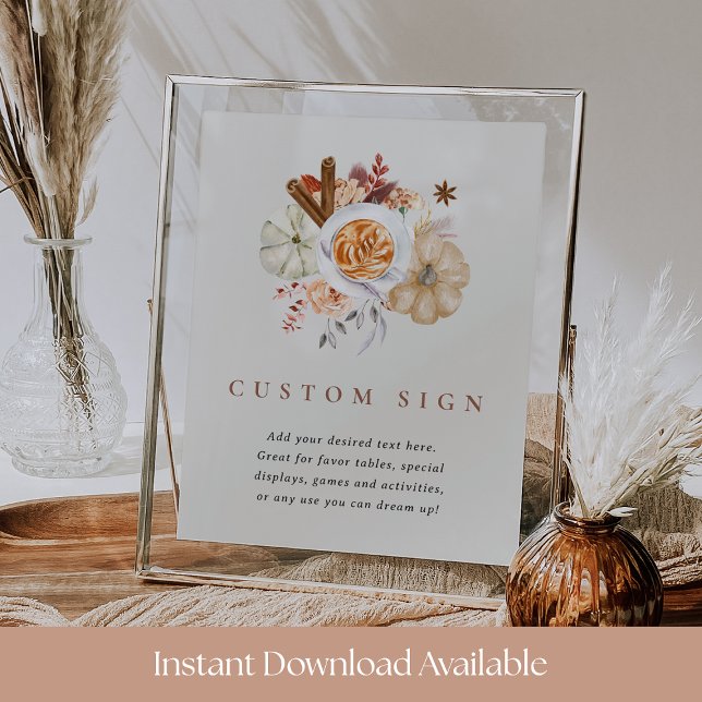 Poster Modèle du panneau  du Baby shower d'épices Citroui (Créateur téléchargé)