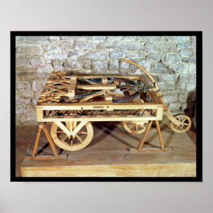 Poster Modèle d'une voiture conduite par des ressorts