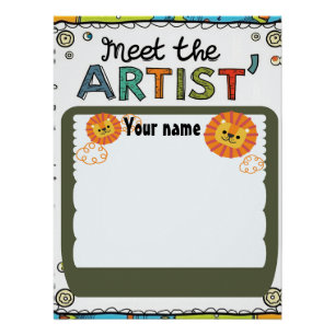Poster Modèle éditable d'école « Rencontrez l'artiste »