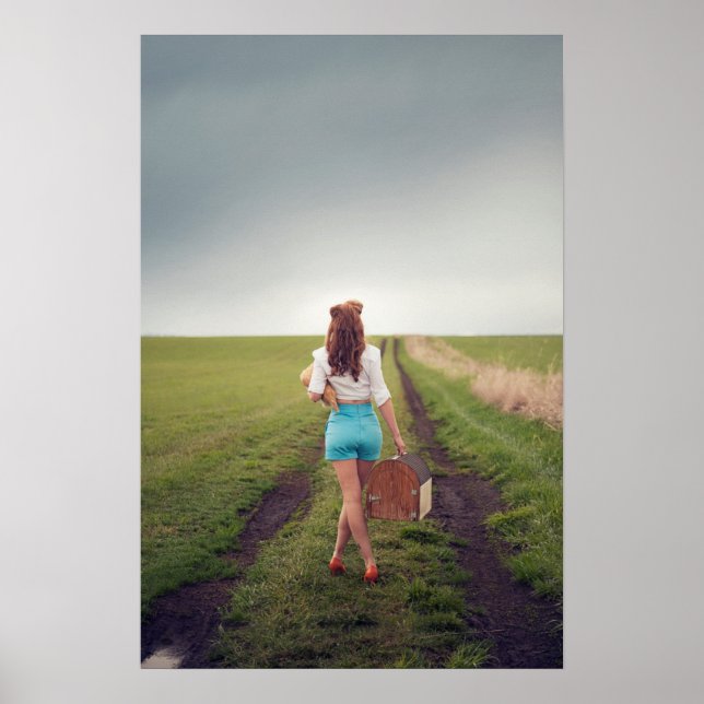 Poster Modèle "Femmes & Météo" Sur Une Route Sale Photogr (Devant)