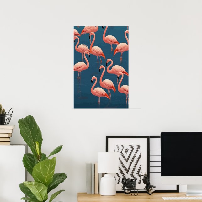 Poster Modèle flamant (Bureau à domicile)