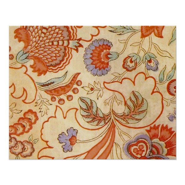 Poster Modèle floral antique de Chintz Paisley (Devant)