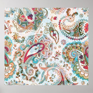 Poster Modèle floral ethnique jacobéen