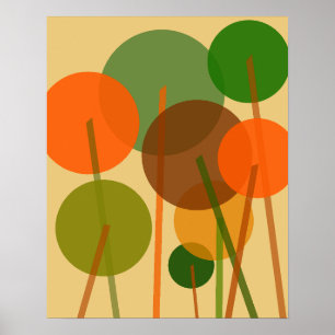 Poster Modèle floral géométrique Art moderne Abstrait