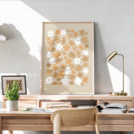 Poster Modèle floral rétro