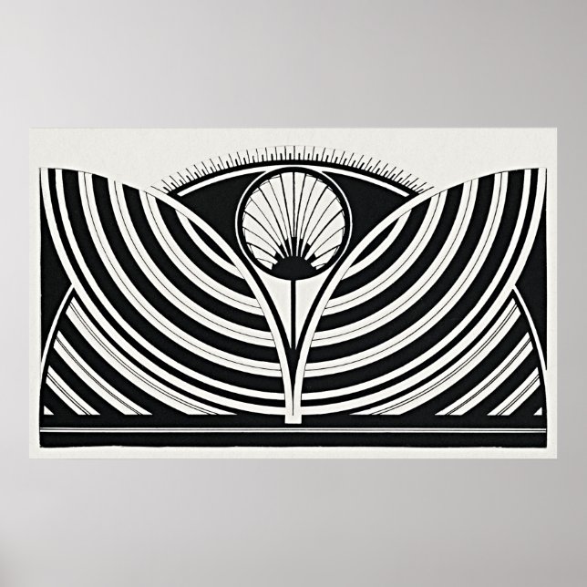 Poster Modèle floral stylisé (Devant)