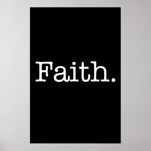 Poster Modèle inspiré de citation de foi noire et blanche