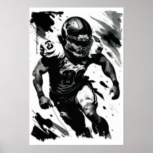 Poster Modèle NFL balle de football Portrait du joueur Ab