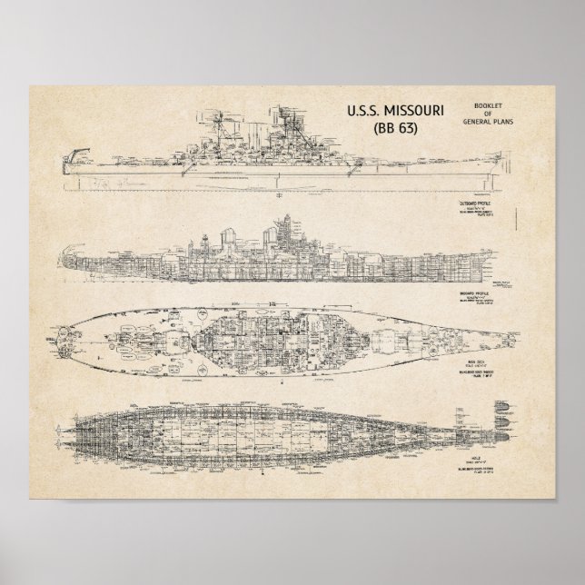 Poster Modèle USS Missouri (Devant)