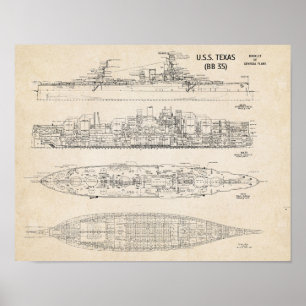 Poster Modèle USS TEXAS