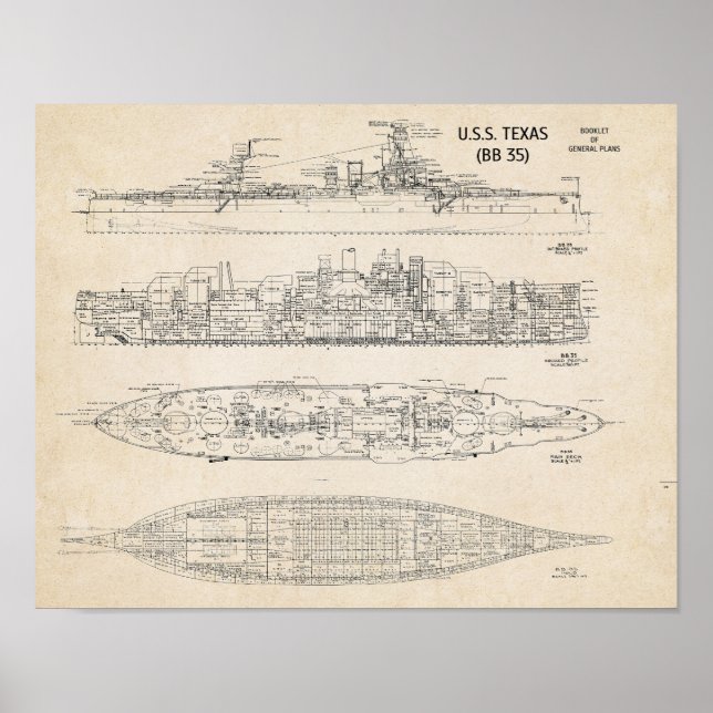 Poster Modèle USS TEXAS (Devant)
