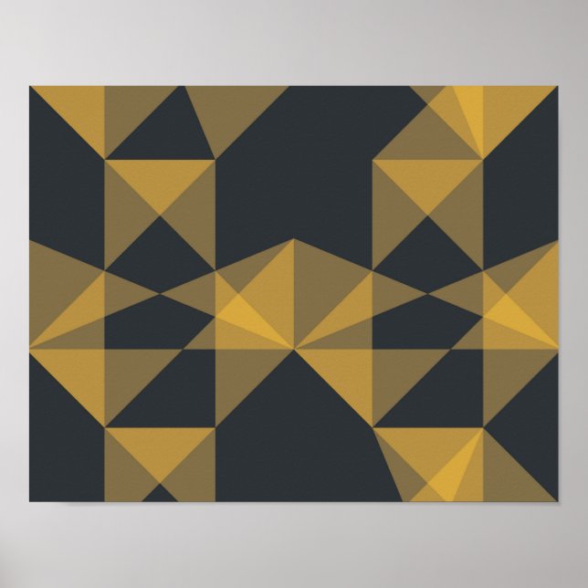Poster Modern, abstract, urban geometric triangle pattern (Devant)