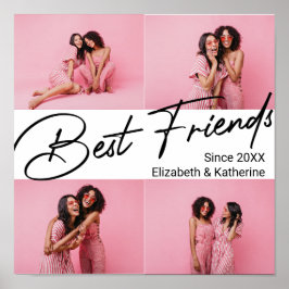 Poster Modern Best Friends 4 Photo Collage Cadeau