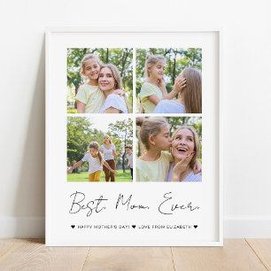 Poster Modern Best Mom Ever Fête des mères 4 Collage phot