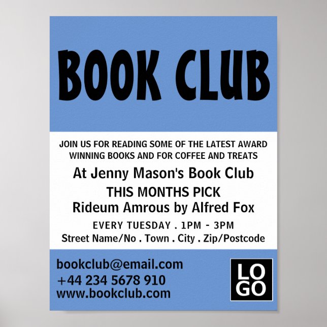 Poster Modern Bold, Book Club Publicité (Devant)