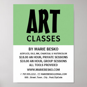 Poster Modern Bold, Enseignant en Art, Classe d'Art Publi