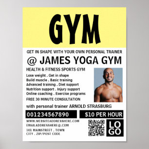 Poster Modern Bold, Personal trainer, Gym Publicité