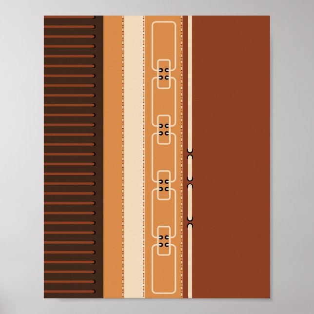 Poster Modern Earth Tone Geometric Art Print (Devant)