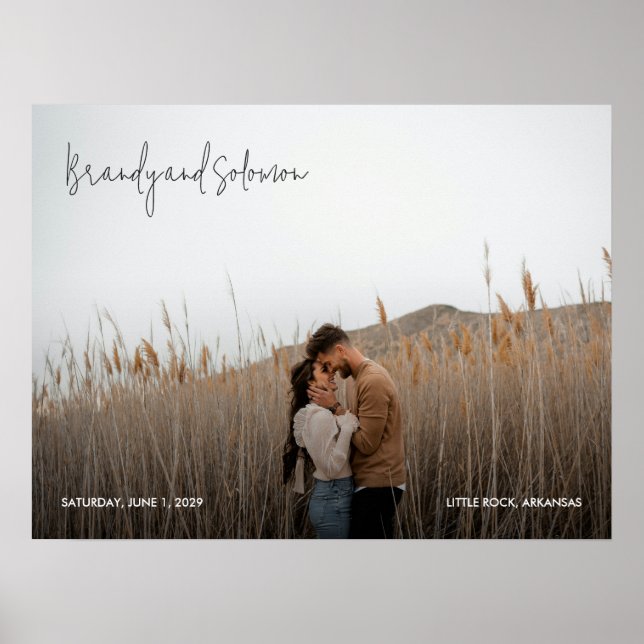 Poster Modern Elegant Photo Wedding Sign (Devant)