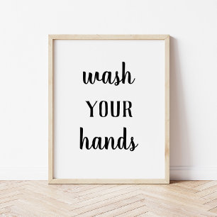 Poster Modern Farmhouse Wash Your Hands Bathroom Art