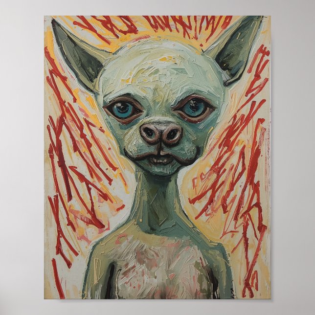 Poster Modern Frenchie Expressionist Art (Devant)