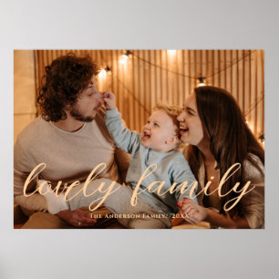 Poster Modern Lovely Family Personalized Script Photo