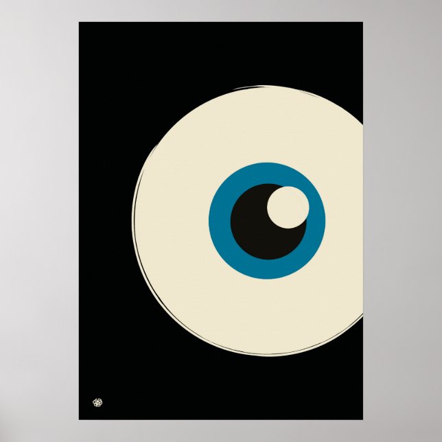 Poster Modern Minimalist Blue Eye Abstract Art (Devant)