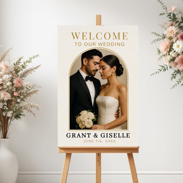 Poster Modern Photo Wedding Welcome Sign  (Créateur téléchargé)