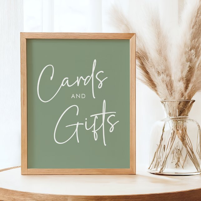 Poster Modern Sage Oh Baby Simple Douche Cartes et Cadeau (Créateur téléchargé)