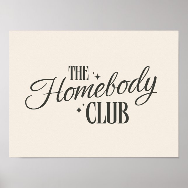 Poster Modern "The Homebody Club" Neutral Beige (Devant)