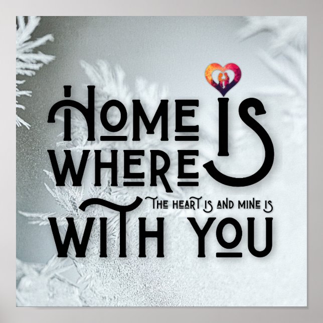 Poster Modern Typography Romantic Heart Quote Square (Devant)