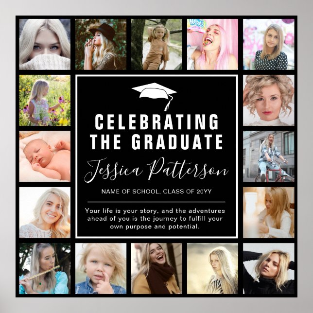 Poster Moderne 16 Insta Photo Collage Partie de graduatio (Devant)