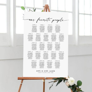 Poster Moderne 22 Tables Nos favoris Personnes Carte de s