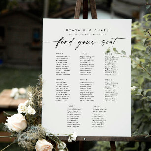 Poster Moderne 8 Tables Trouvez Votre Siège Graphique