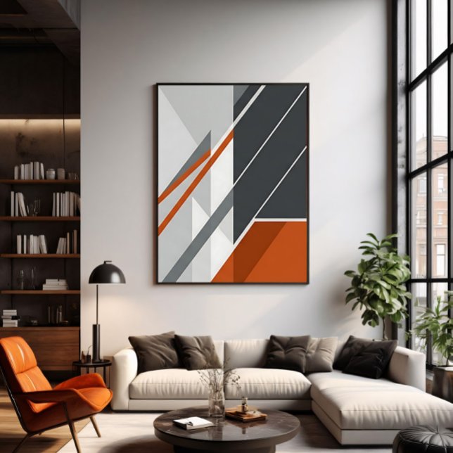 Poster Moderne Abstrait Rouille Gris (Créateur téléchargé)