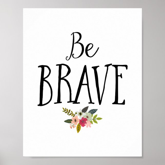 Poster Moderne Be Brave Nursery (Devant)
