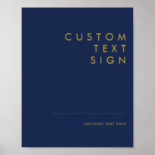 Poster Moderne Bleu Nuit Cartes Et Cadeaux Personnalisé