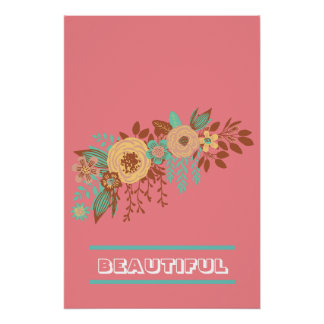 Poster Moderne Boho Floral Rose