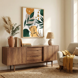 Poster Moderne boho formes géométriques abstraites botan