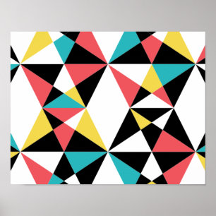 Poster Moderne, coloré, amusant, tendance, motif géométri