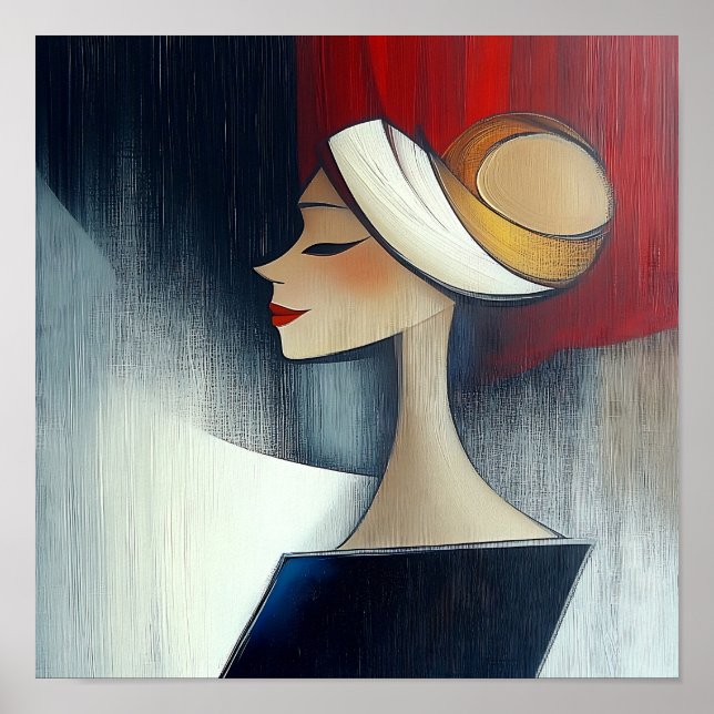 Poster Moderne élégant élégant Abstrait belle femme (Devant)