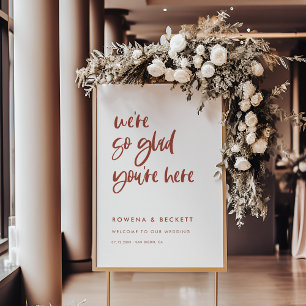 Poster Moderne élégant rose neigeux Si heureux que vous ê