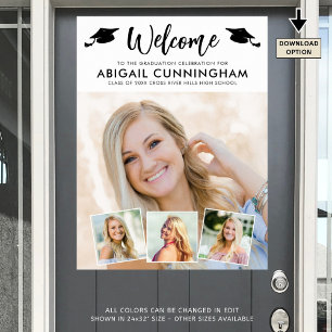 Poster Moderne Graduate Welcome 4 Photos Simple Script