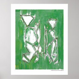 Poster Moderne Green Eco amical Abstrait Art Couple