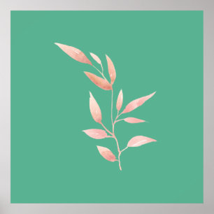 Poster Moderne jeté décoratif aux feuilles botaniques sar