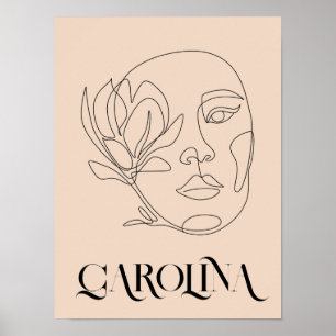 Poster Moderne ligne simple Art noir & blanc, Boho Chic