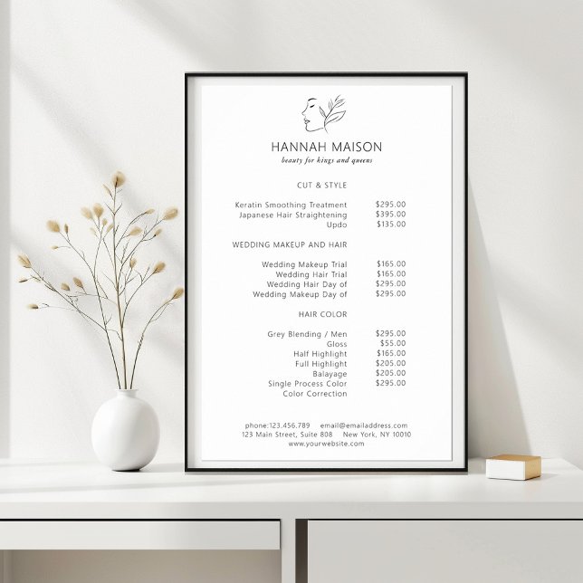 Poster Moderne, Line Art, Femme, Feuilleté, Salon, Prix (Créateur téléchargé)