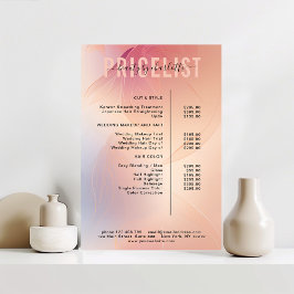 Poster moderne, liste de prix